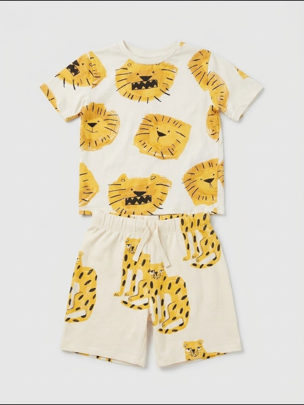 H&M Cream and Yellow Lion & Cheetah Kids Set